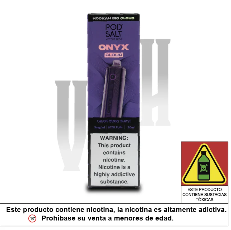POD SALT ONYX CLOUD HOOKA GRAPE BERRY BURST